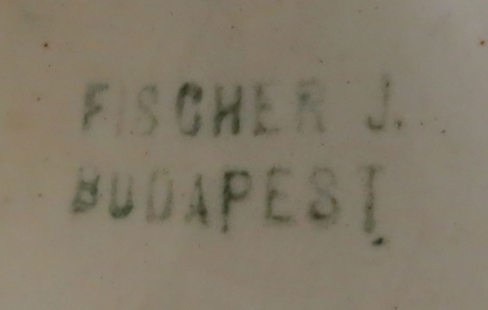 Large Fischer J. Budapest Pierced Gilt Hand Painted Handled Vase