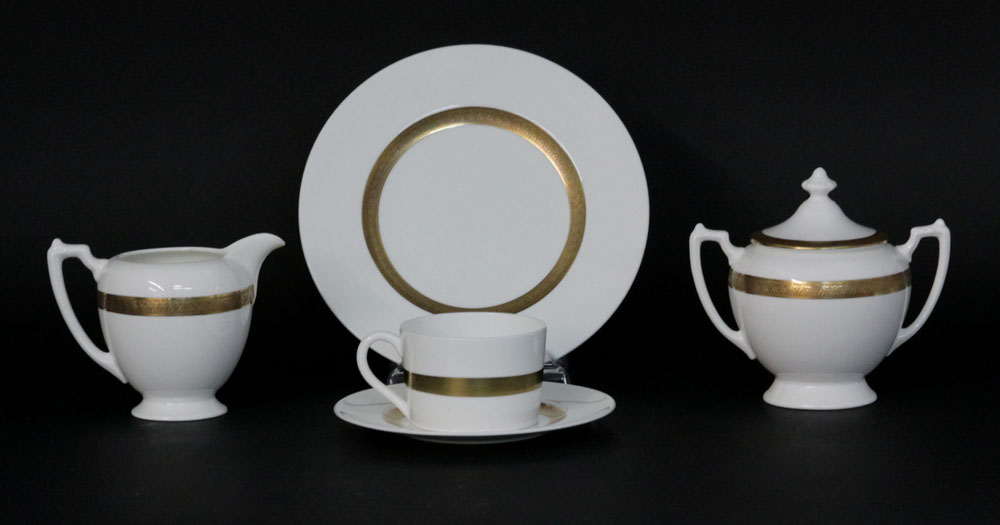 Fifty-Six (56) Piece Coalport "Val D'or" Porcelain Dinner Service