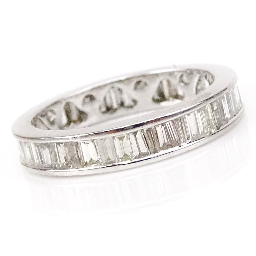 2.44 Carat Baguette Cut Diamond and Platinum Eternity Band