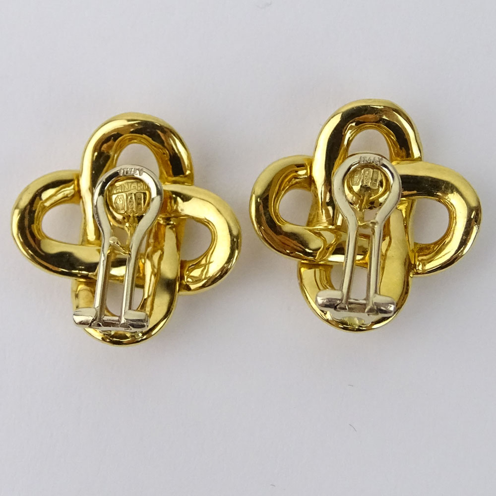 Pair of Vintage Italian Weingrill 18 Karat Knot Earrings