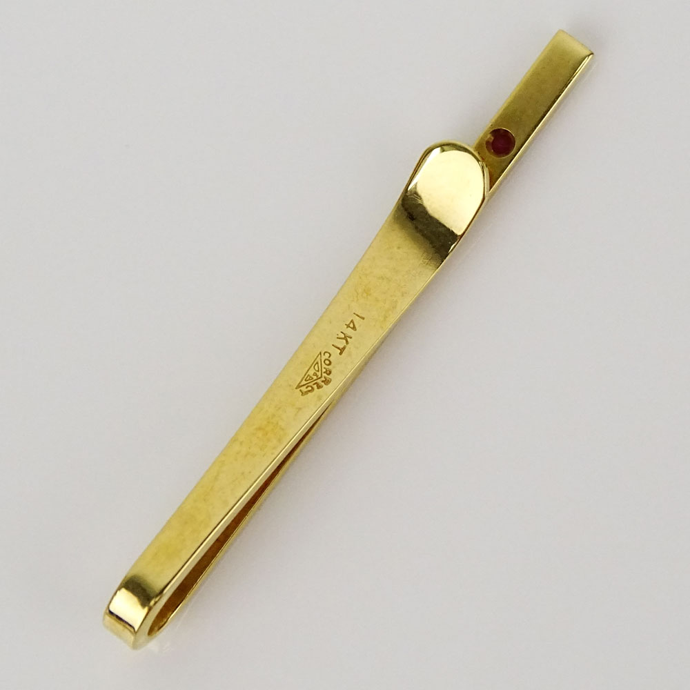 Vintage 14 Karat Yellow Gold Tie Bar