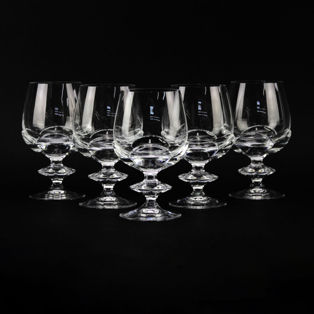 Five (5) Lalique "Blois" Crystal Goblets