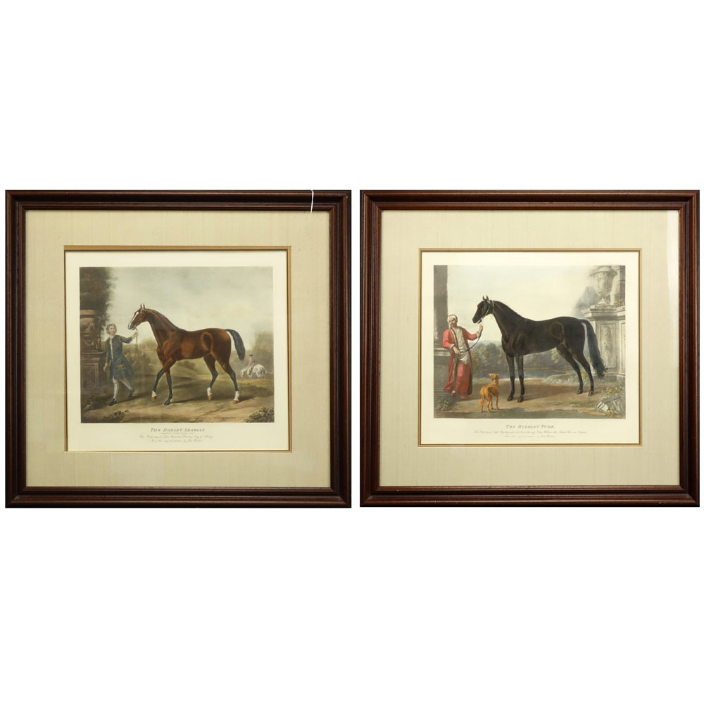 Pair Hand Colored Engravings "The Byerly Turk" and "The Darly Arabian"