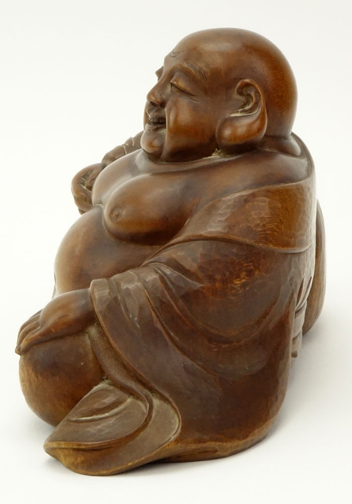 Antique Japanese Carved Boxwood Buddha