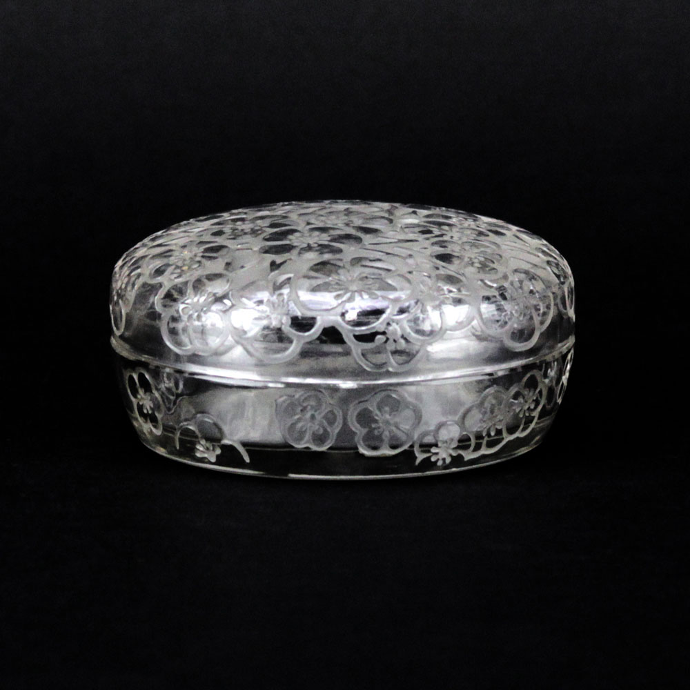 R. Lalique Crystal Le Lys Powder Box