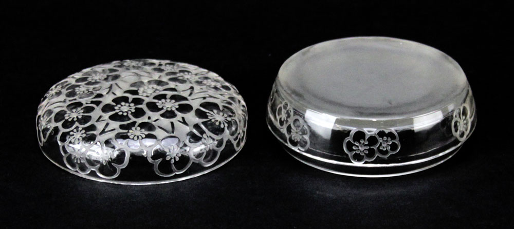 R. Lalique Crystal Le Lys Powder Box