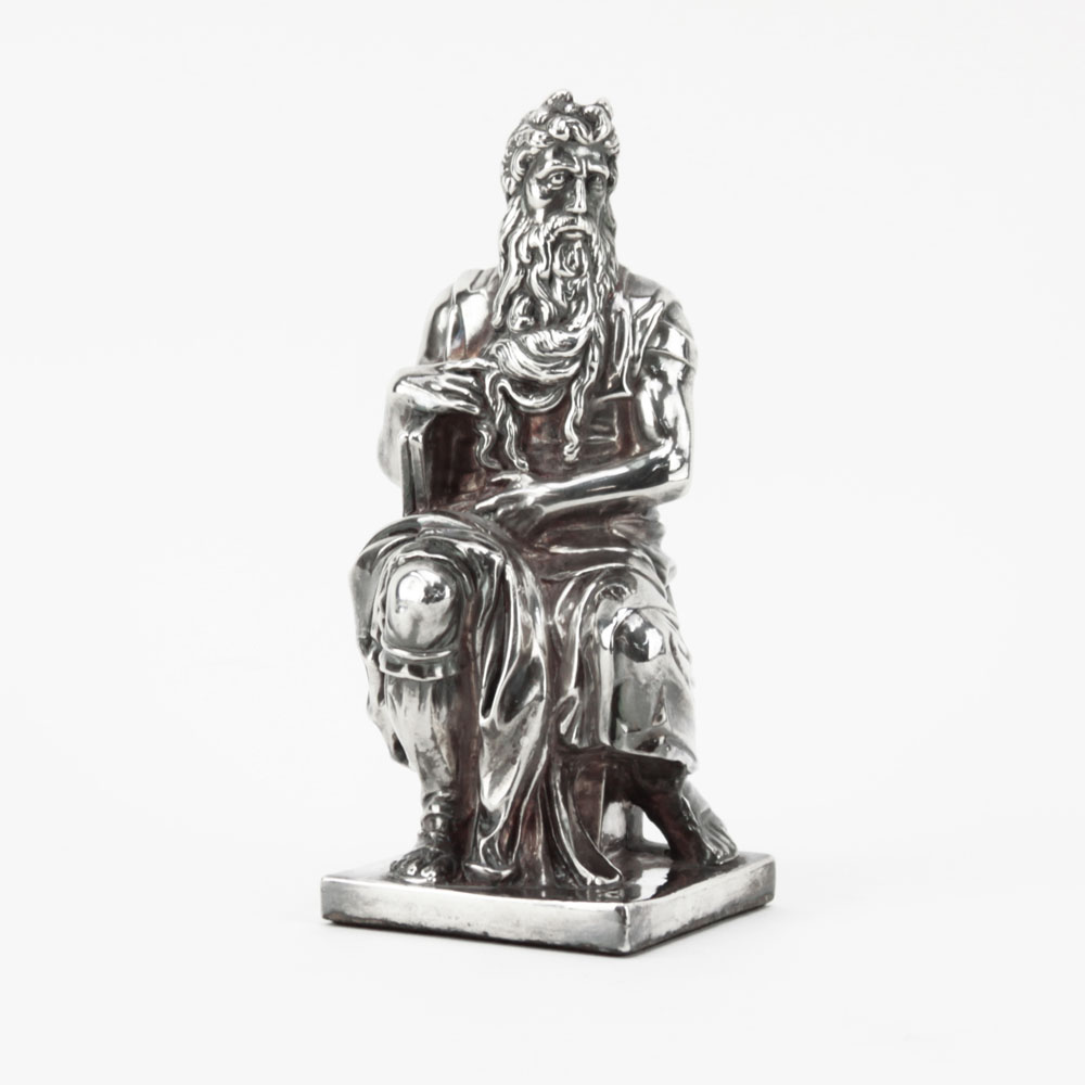 Sterling Silver Figure of Moses Sculpture.