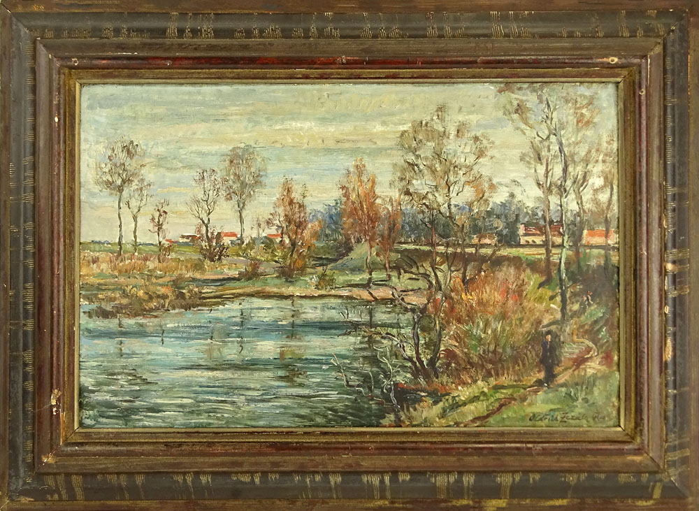 Oldrich Zezula, Czechoslovakian (1911 - 1975) Oil on board "Landscape"