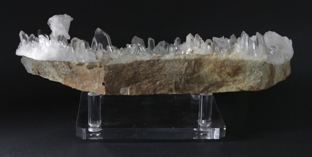 Natural Raw Quartz Crystal Specimen on Lucite Base