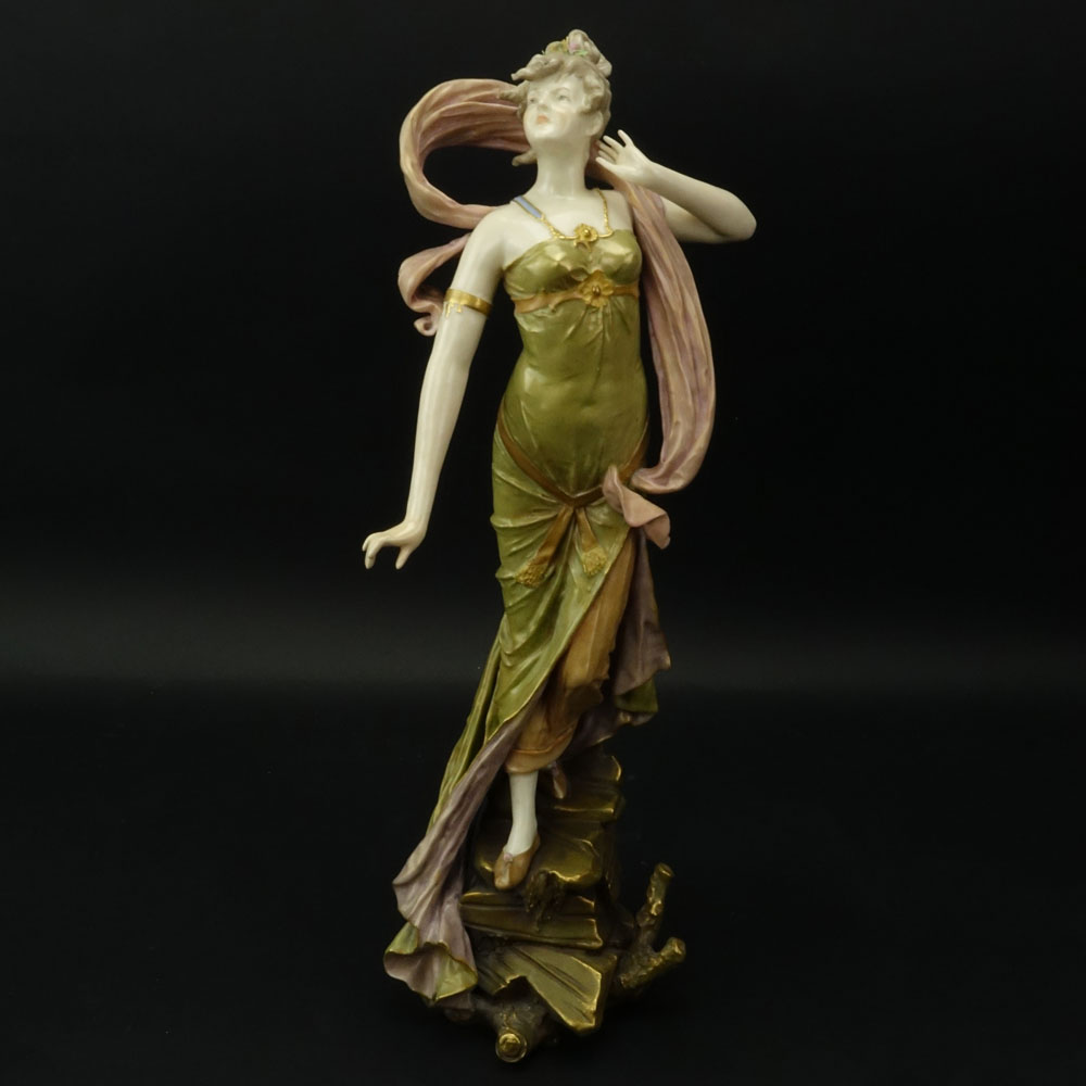 Art Nouveau Porcelain Figurine of a Young Beauty.