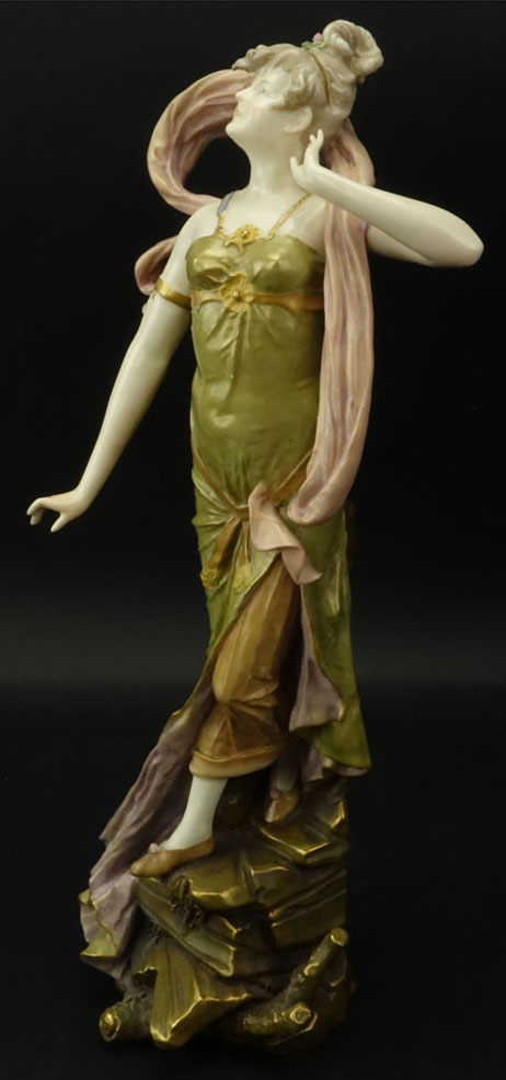 Art Nouveau Porcelain Figurine of a Young Beauty.