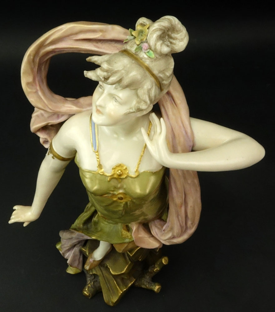 Art Nouveau Porcelain Figurine of a Young Beauty.