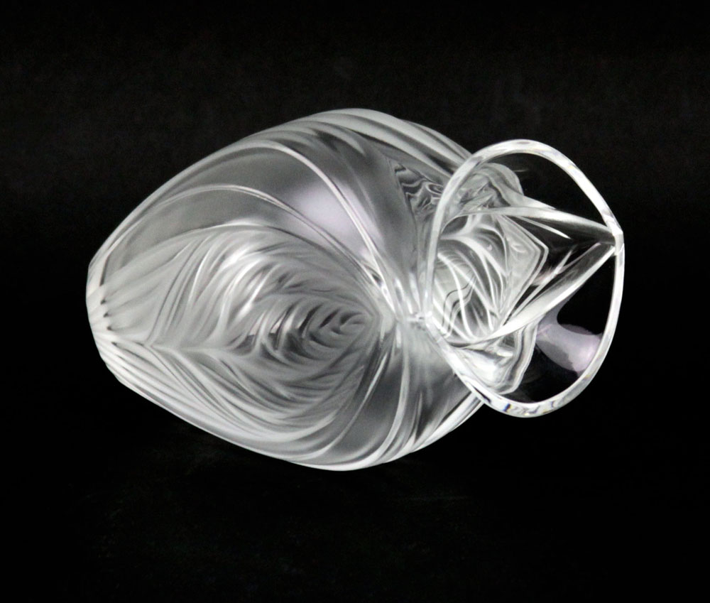 Lalique France "Pavie" Frosted Crystal Vase. 