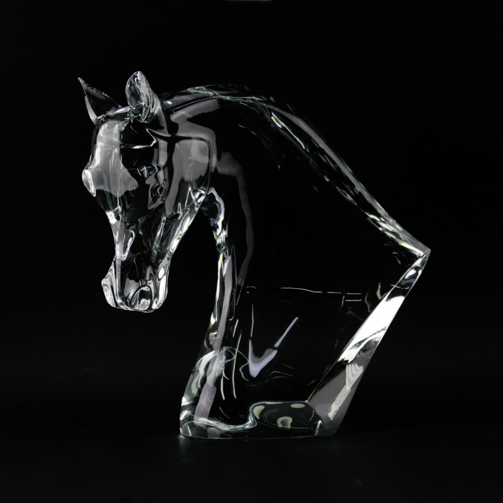 Lalique France Clear Crystal Horse Head