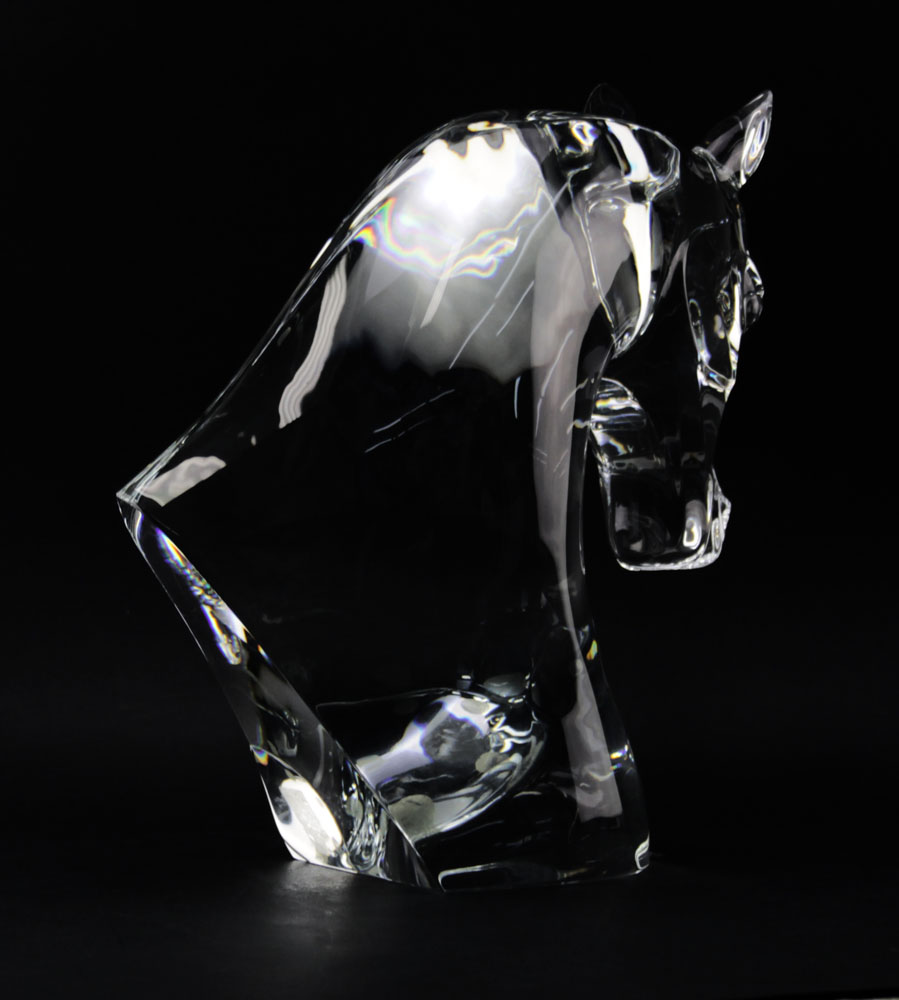 Lalique France Clear Crystal Horse Head