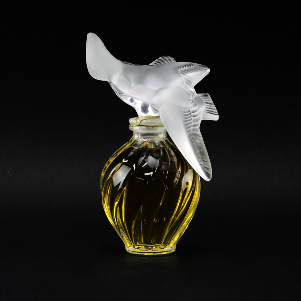 Lalique Clear and Frosted Crystal  "L'Air Du Temps" 10oz Perfume Bottle