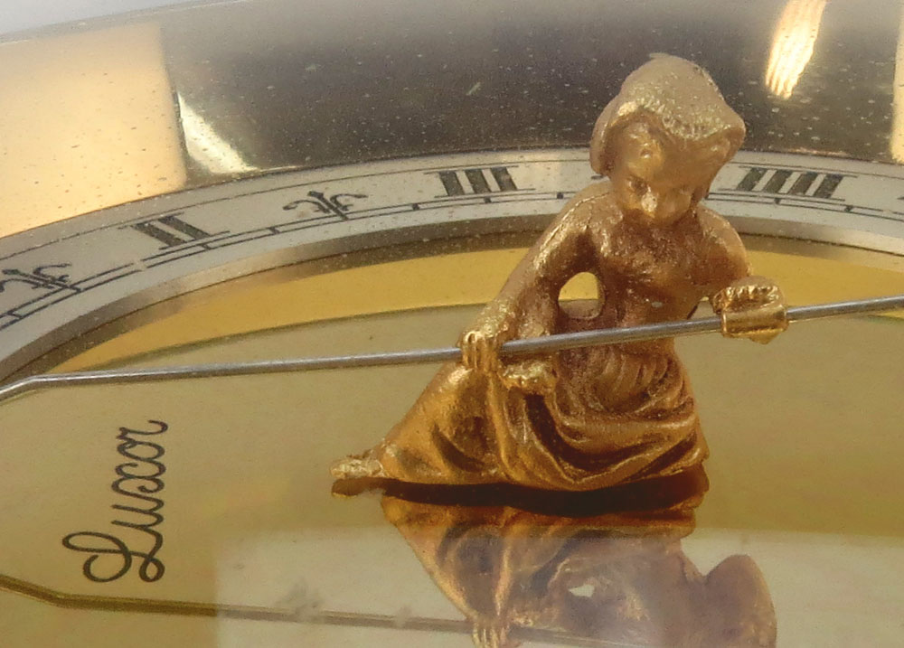 20th Century Luxor Brass Desk Clock.