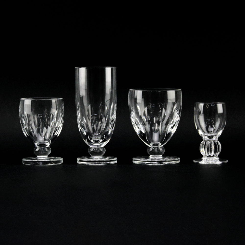 Grouping of Thirty-Seven (37) Lalique France Crystal Stemware.