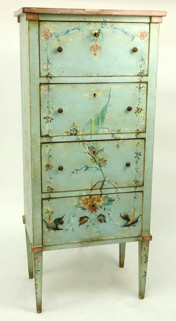 20th Century Italian Venetian Style Painted Tall chest of Drawers.