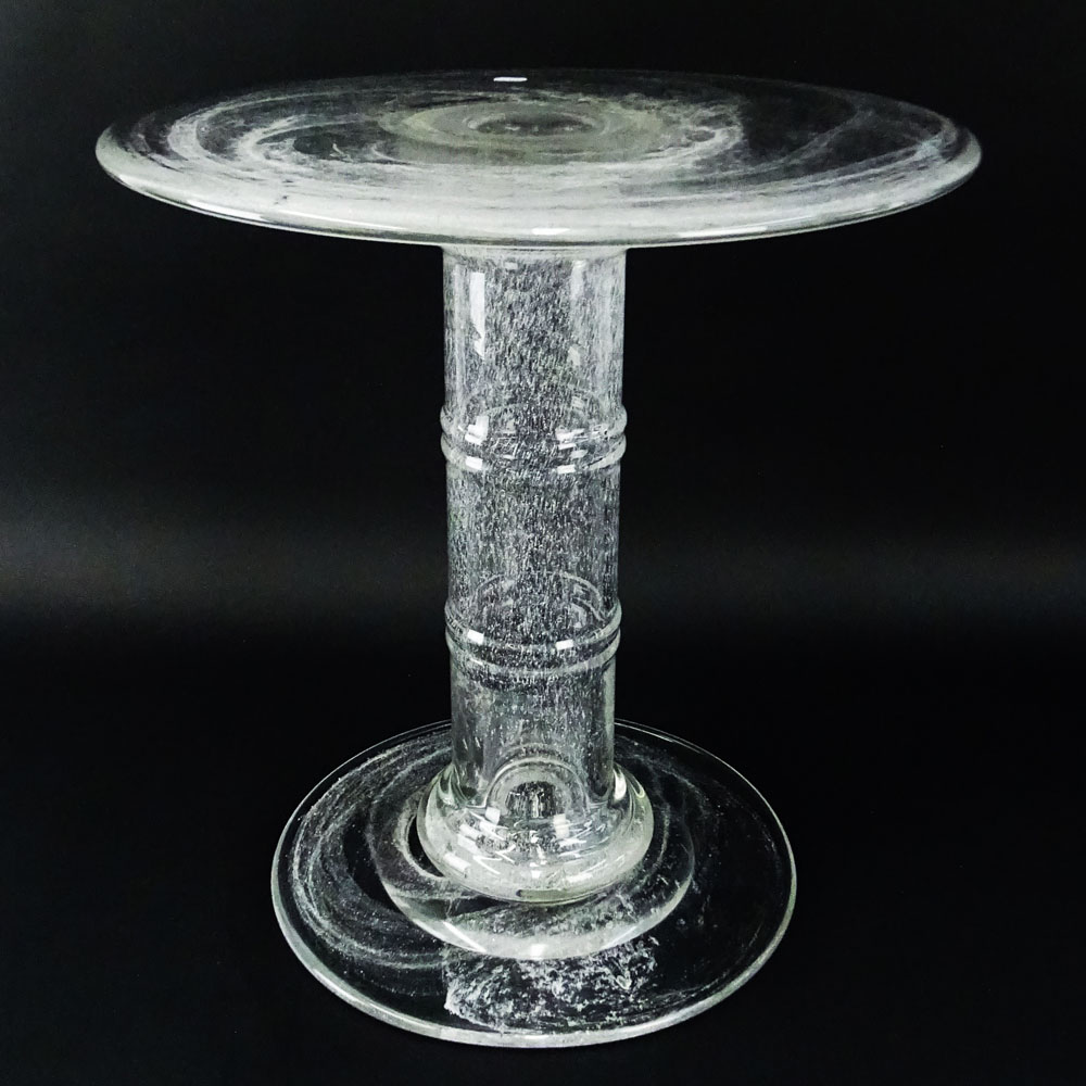 Contemporary Italian Style Round Glass End Table