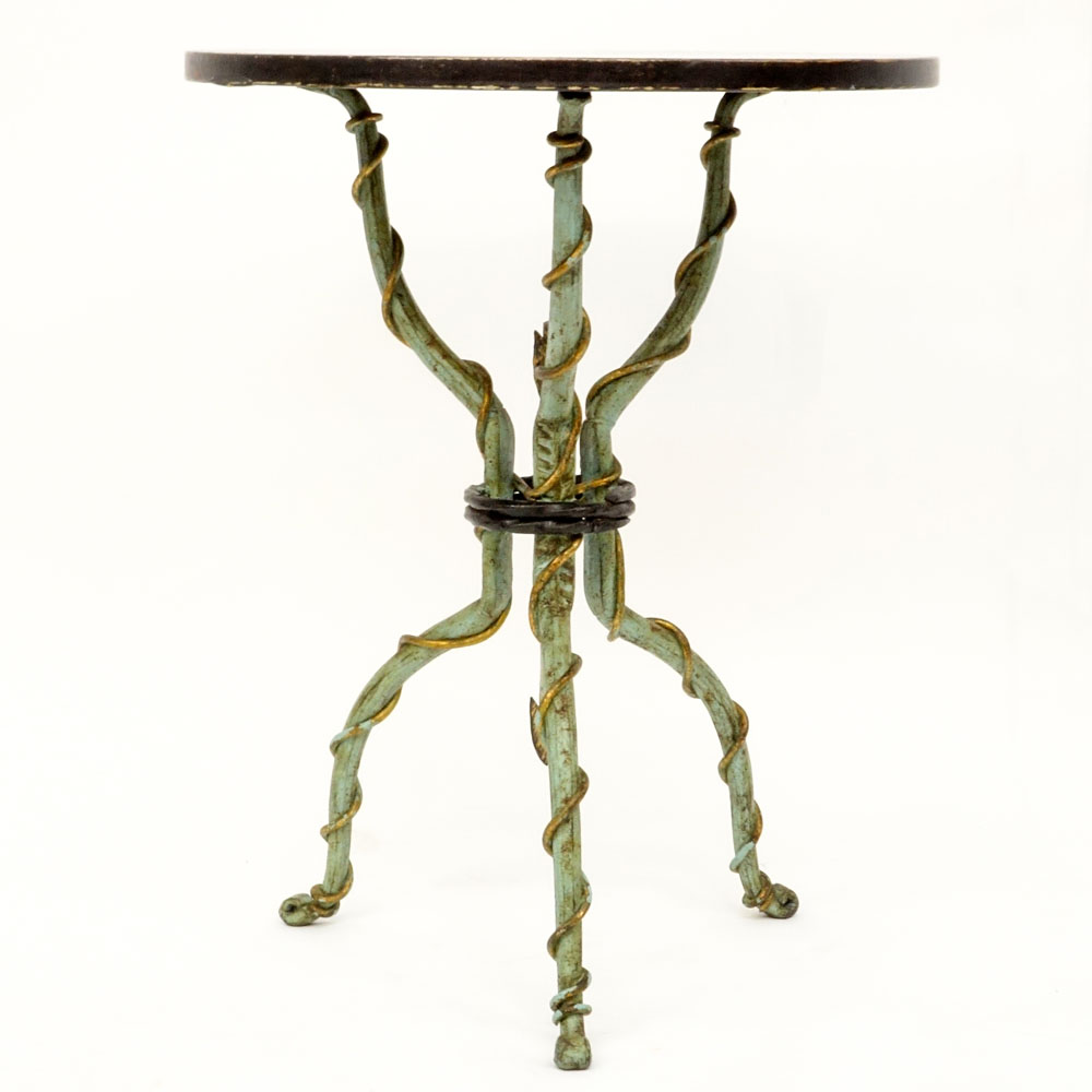 20th Century Italian Patina Furniture Co. Round Side Table