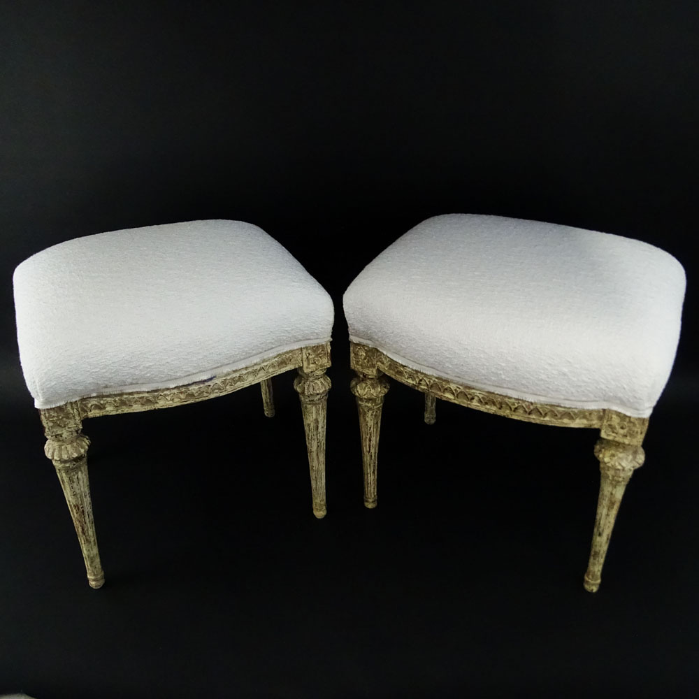 Pair of 18th Century Gustavian Painted Tabourets