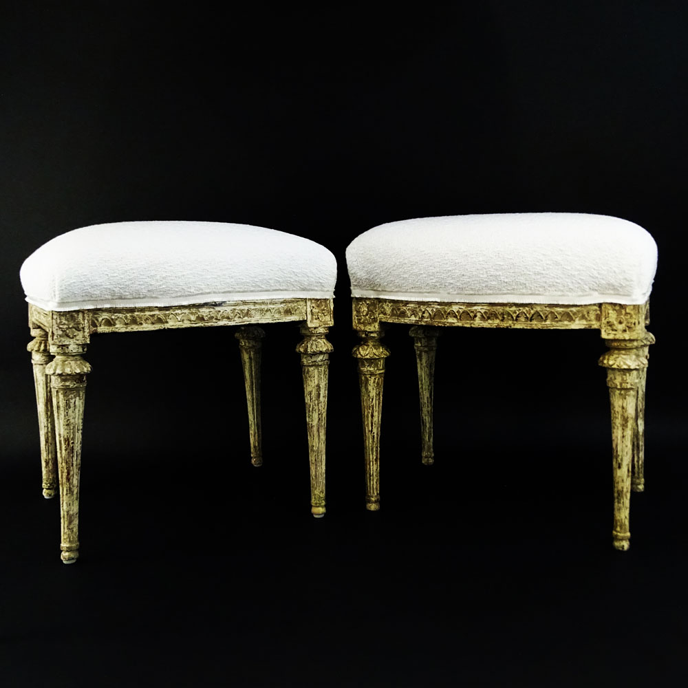 Pair of 18th Century Gustavian Painted Tabourets