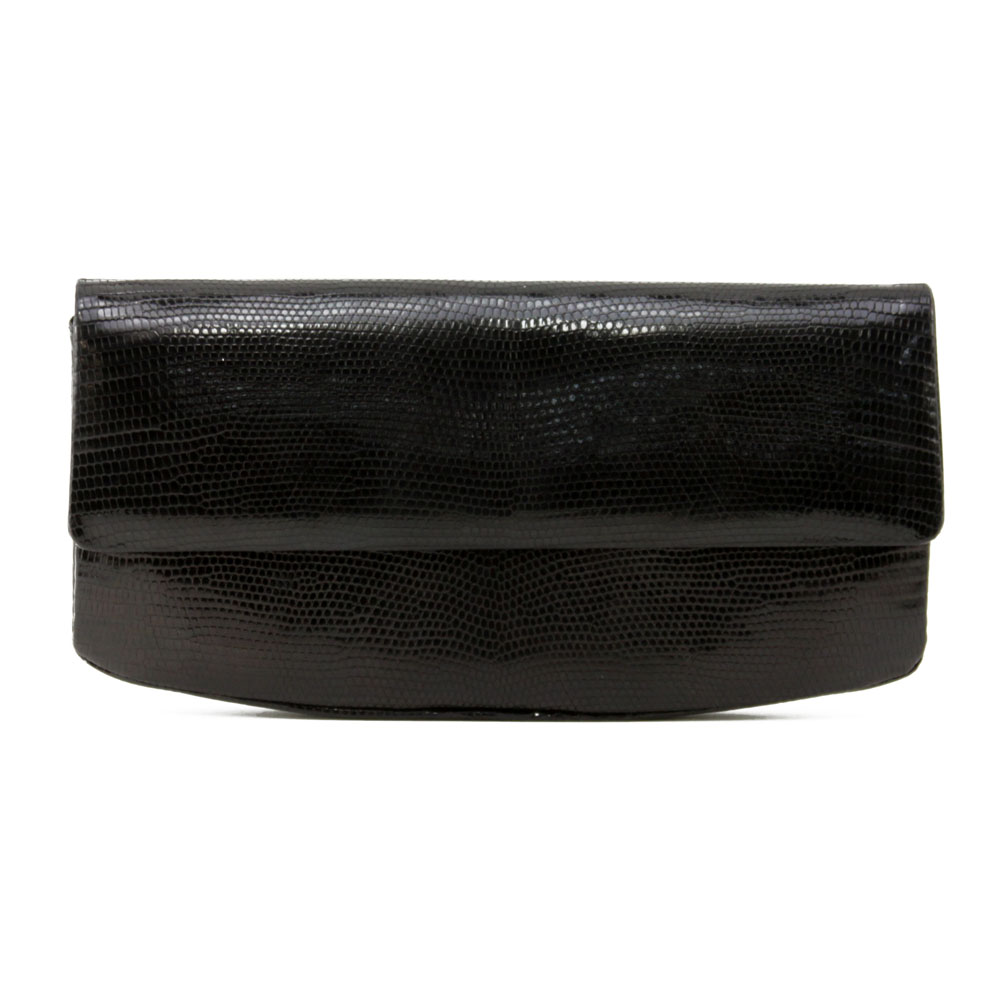 Darby Scott Black Lizard Skin Clutch Purse.