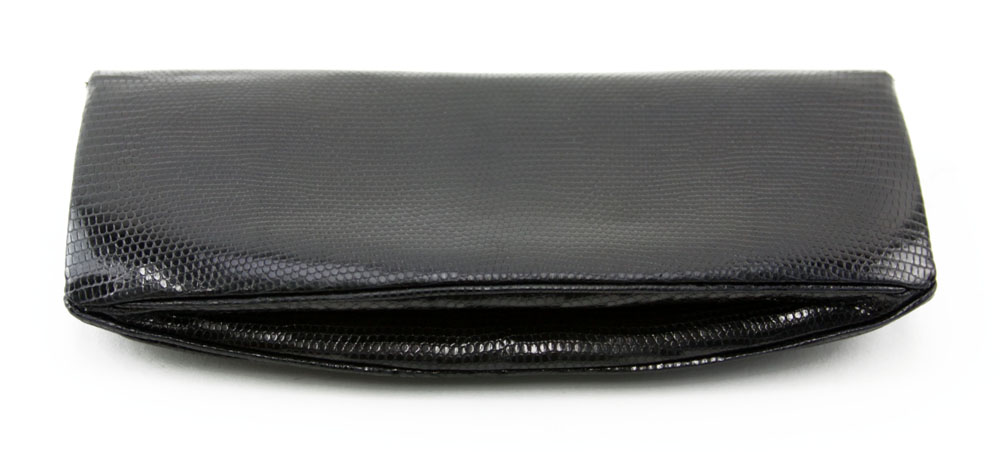 Darby Scott Black Lizard Skin Clutch Purse.