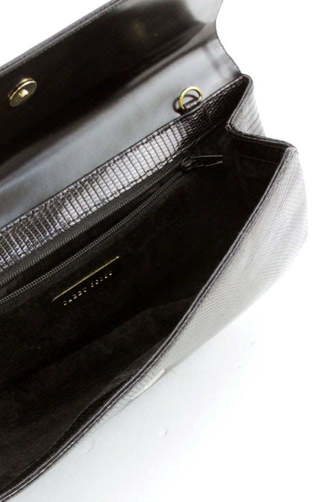 Darby Scott Black Lizard Skin Clutch Purse.