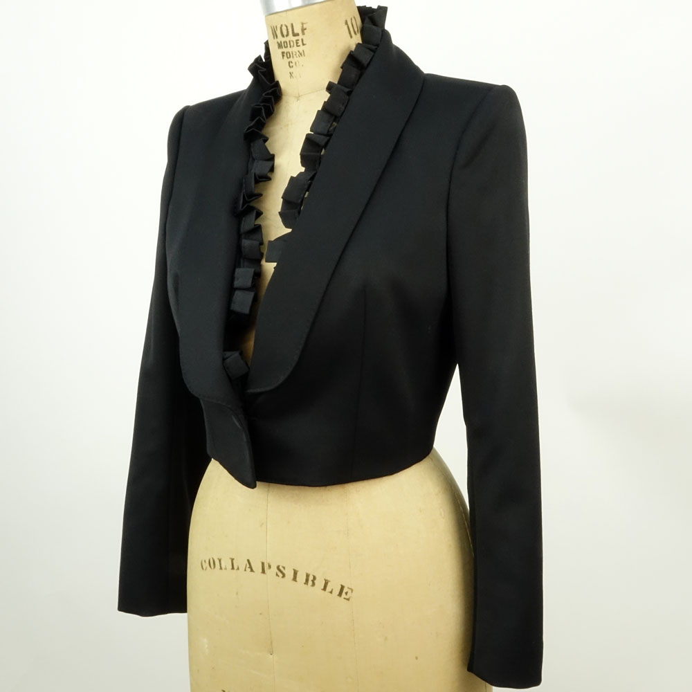 Yves Saint Laurent Rive Gauche Black Cropped Bolero Jacket.