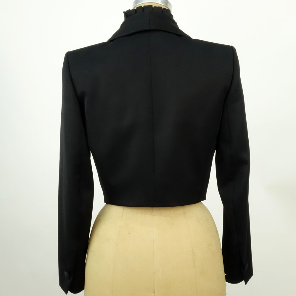 Yves Saint Laurent Rive Gauche Black Cropped Bolero Jacket.