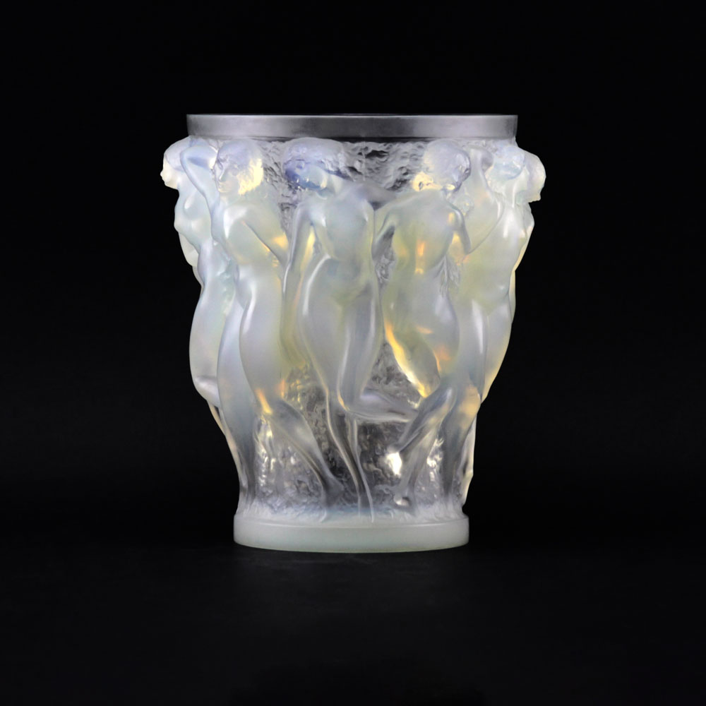 Rene Lalique "Bacchantes" Opalescent Grand Vase, Circa 1927.