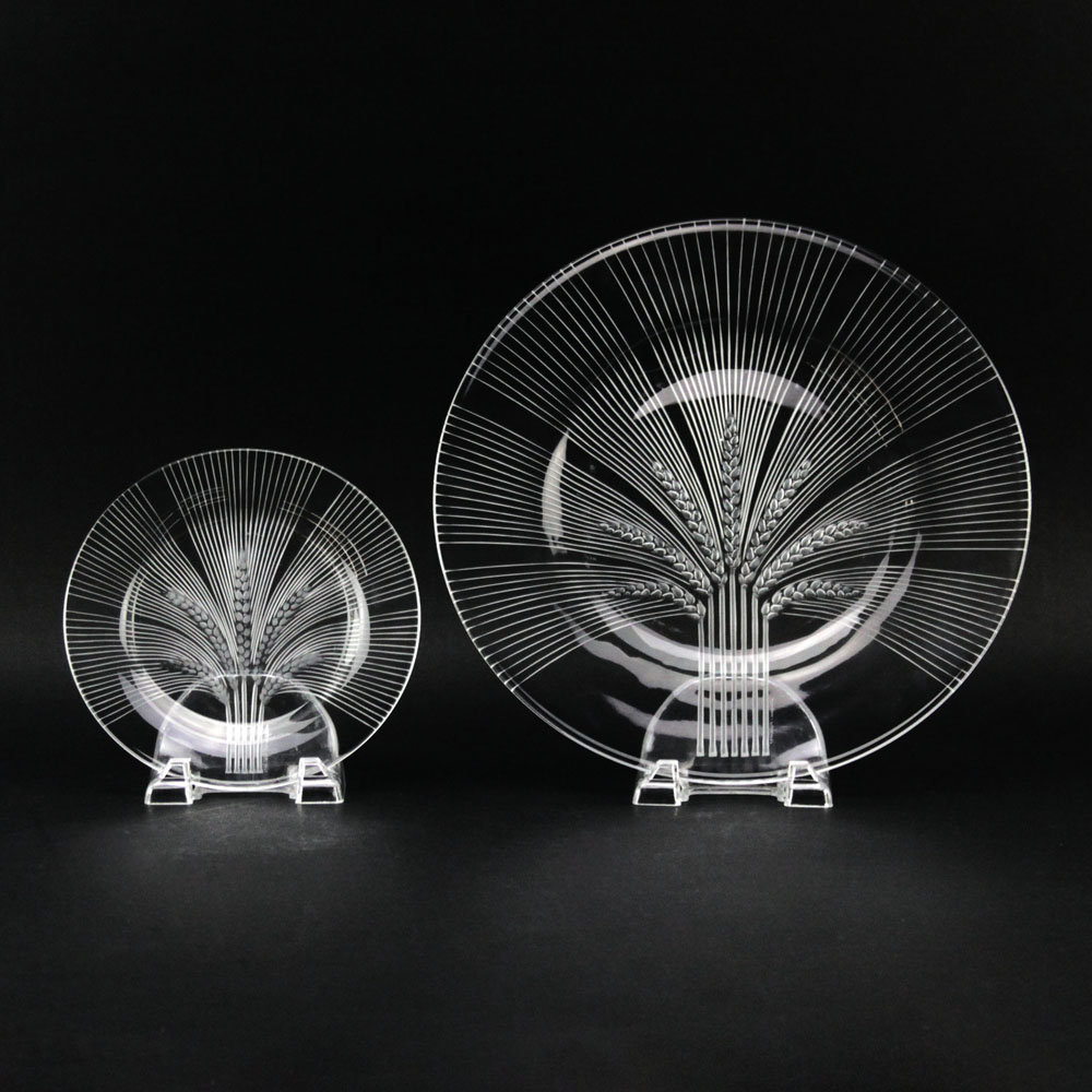 Grouping of Two (2) Lalique France "Verneuil" Crystal Plater and Salad Plate. 