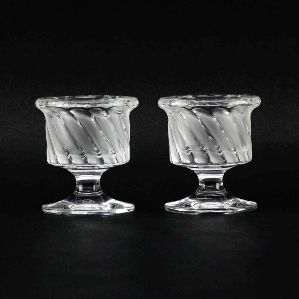 Lalique France "Smyrne" Crystal Cigarette Lighter Holder. 