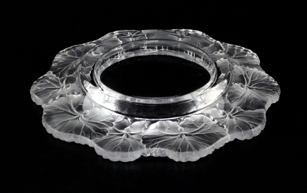 Lalique France "Honfleur" Crystal Dish. 