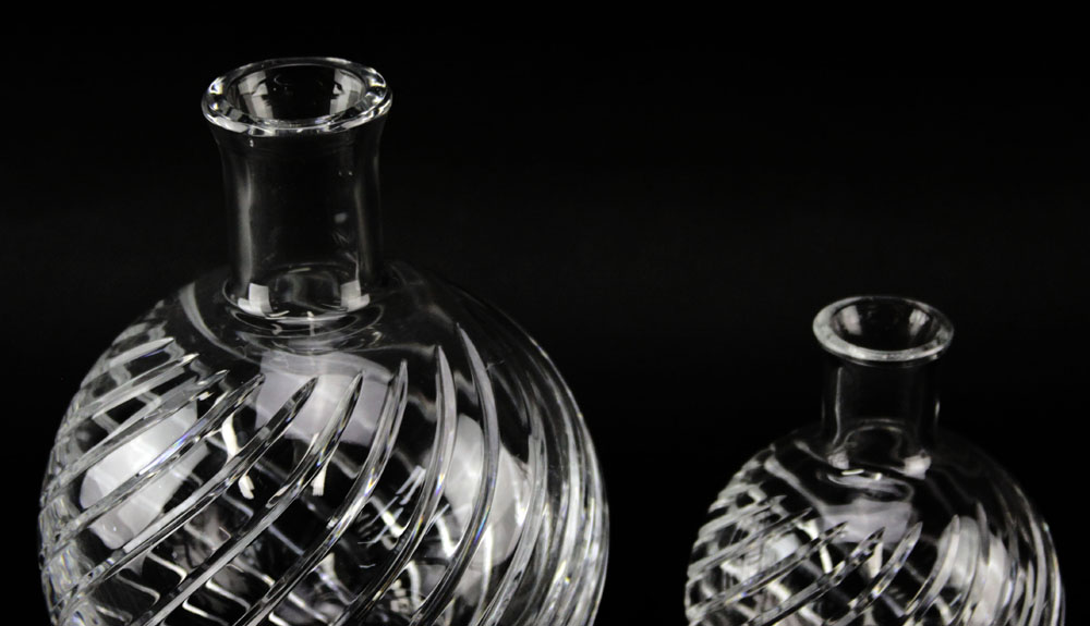 Grouping of Two (2) Baccarat Crystal "Cyclades" Flower Vases. 
