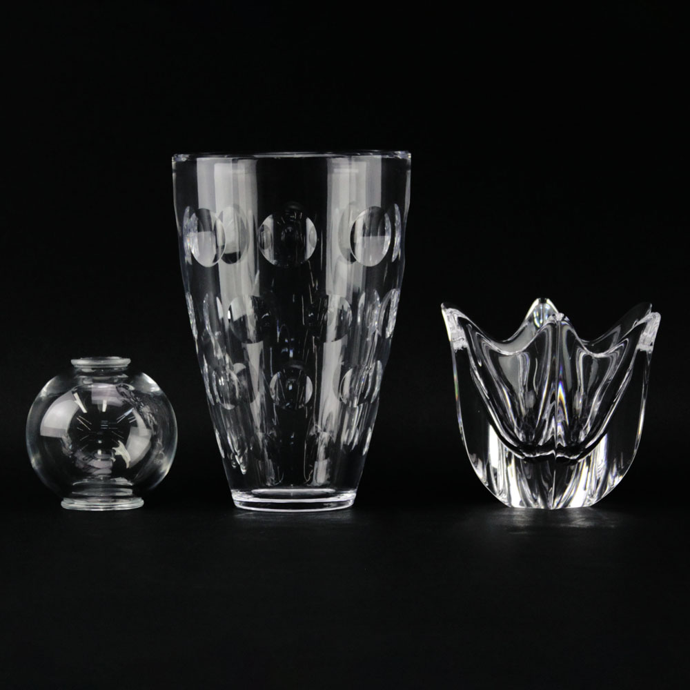 Grouping of Three (3) Crystal Tabletop Items