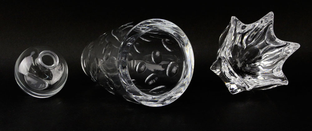 Grouping of Three (3) Crystal Tabletop Items