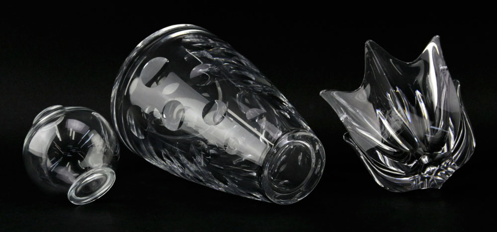 Grouping of Three (3) Crystal Tabletop Items