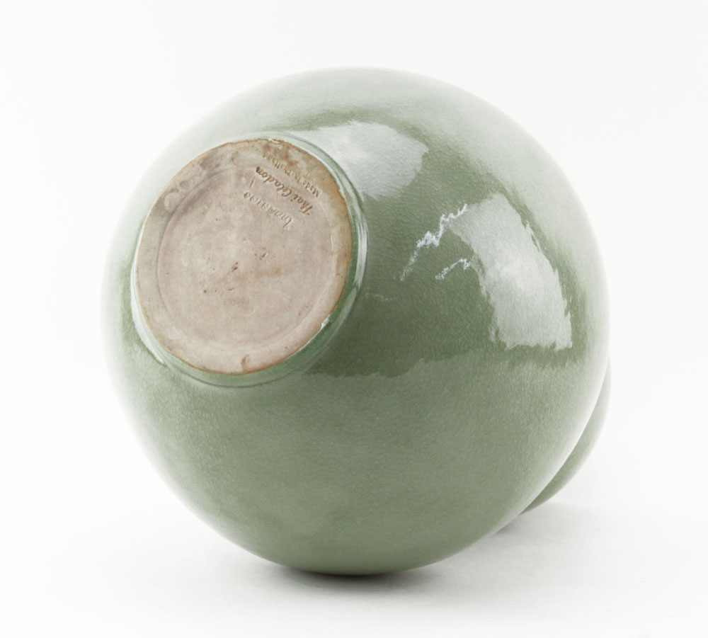 Large Thai Celadon Crackle Glazed Doubled Gourd Vase