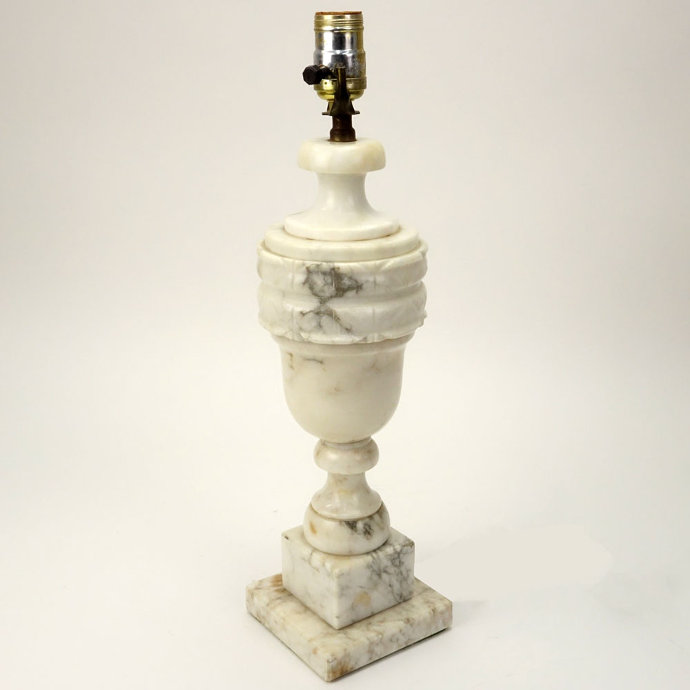 Mid 20th Century Italian Carved Alabaster Lamp