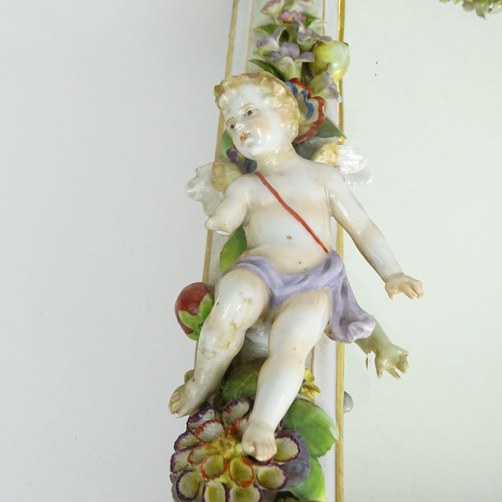 20th Century Dresden Porcelain Figural Mirror