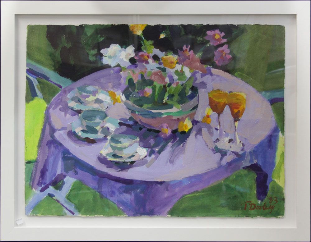 Tom Dooley, American (20th Century) Watercolor on Paper, "Garden Table"