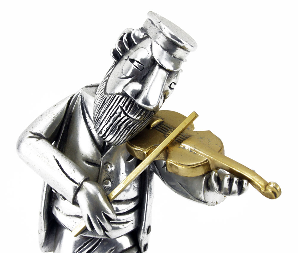 Frank Meisler "Hasidic Fiddler" Bronze Sculpture