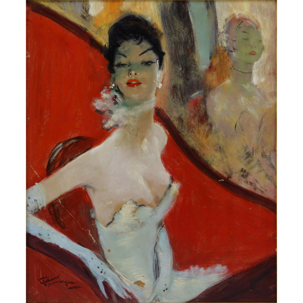 Jean-Gabriel Domergue, French (1889-1962) Oil Painting on Masonite, "Zizi"