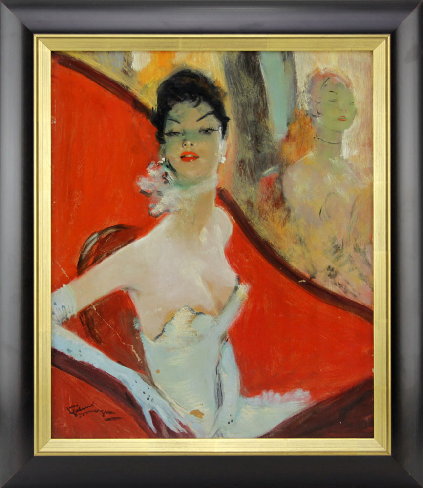 Jean-Gabriel Domergue, French (1889-1962) Oil Painting on Masonite, "Zizi"