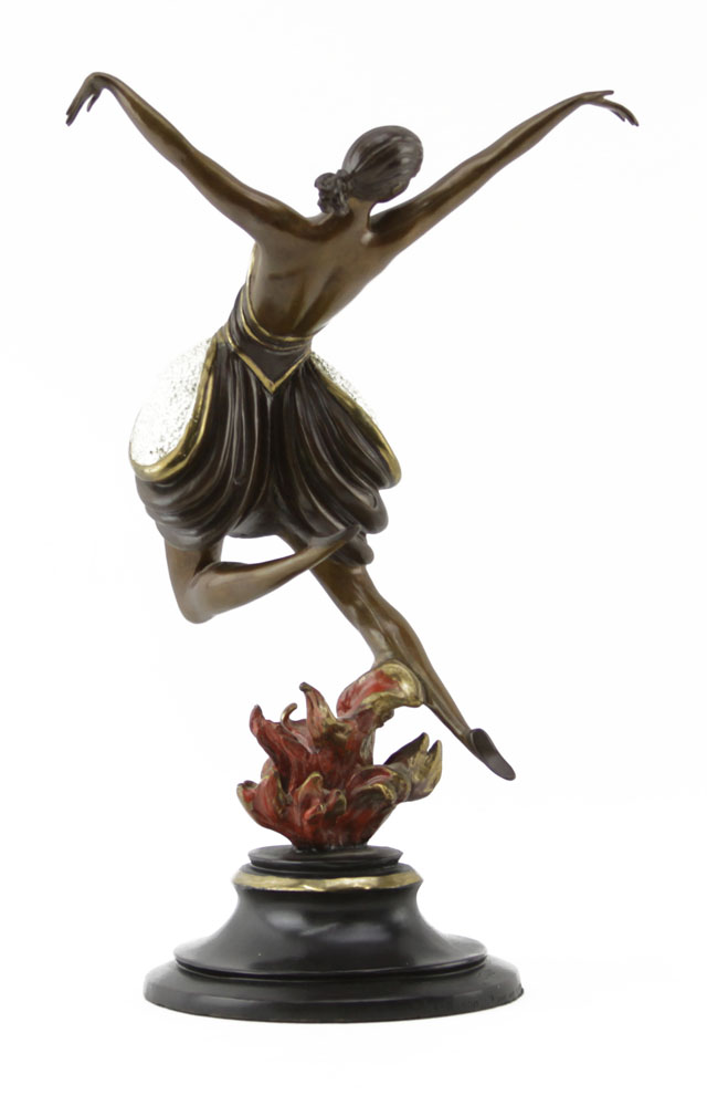 Romain (Erte) De Tirtoff, Russian (1892-1990) Bronze "Danseuse" Sculpture