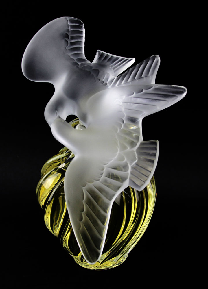 Lalique Clear and Frosted Crystal  "L'Air Du Temps" Factice. 