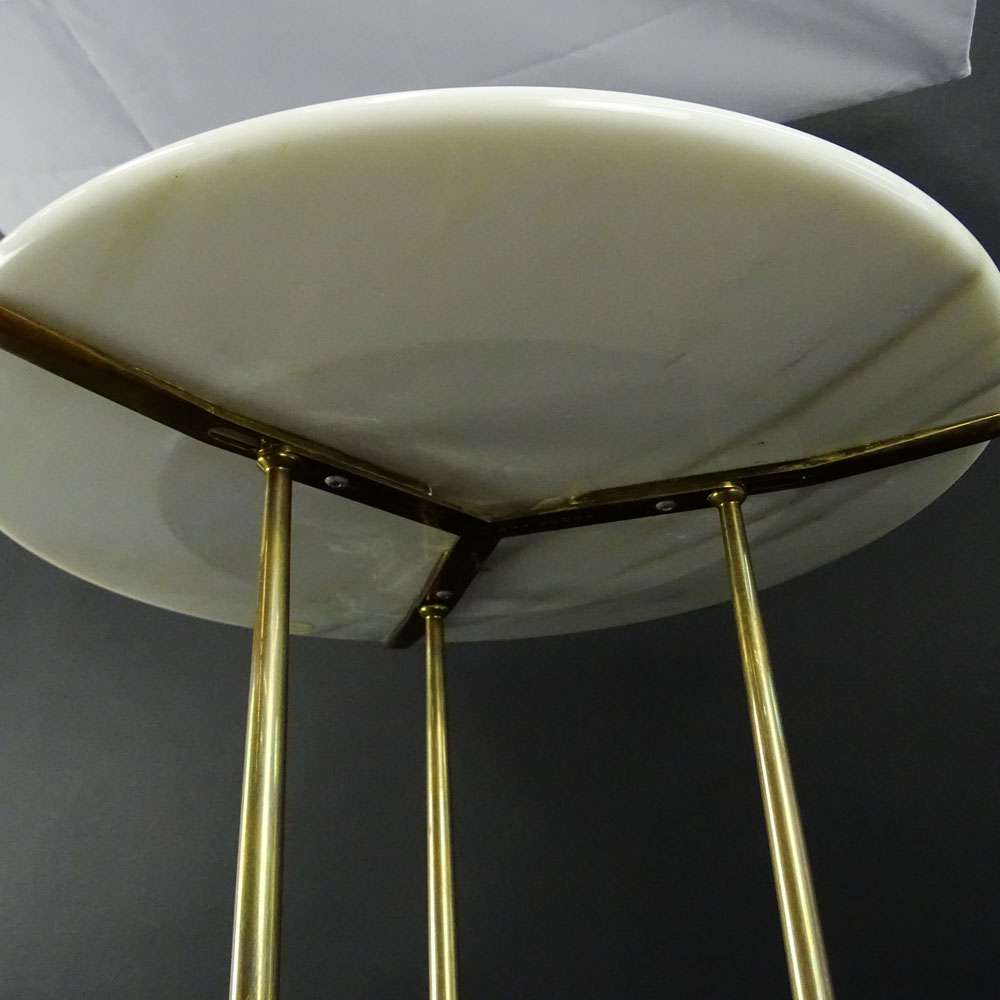 Cedric Hartman, American (b-1929) Occasional Brass and Marble Top Side Table